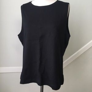 GAP Basic Black Shell Back Zip Top Capsule Piece Size Large NEW